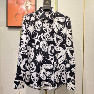 New Alexander McQueen Men's Casual Polo Shirt Black/White
